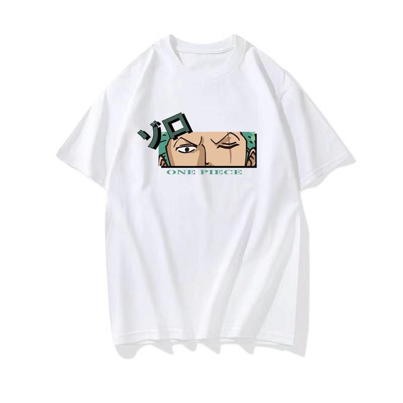 Japanese Anime One Piece Cotton TShirt Luffy Zoro Nami Graphic Summer Short Sleeve Unisex