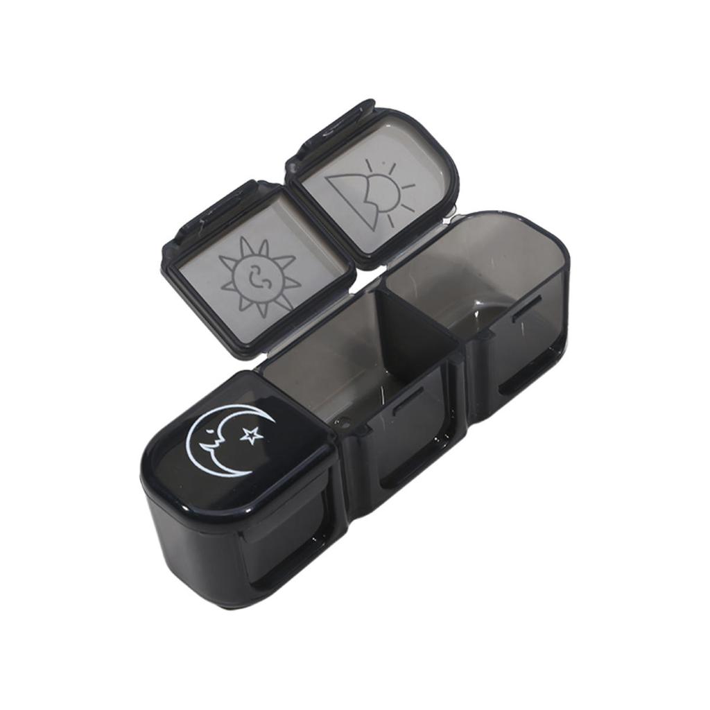 Портативный органайзер для путешествий с тремя сетками, утренний и ночной держатель для рыбьего жира, контейнер для хранения, разноцветный раздельный контейнер