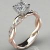 Stunning Diamond Ring with 18K Rose Gold, Gold, and Silver Plating - Perfect for Weddings and Proposals.