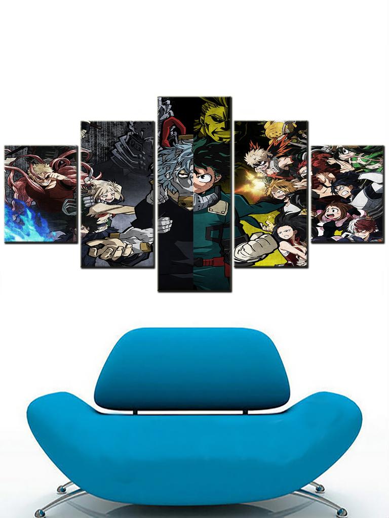 Canvas Painting Home Decor Japan Anime Picture Modern Printed 5 Pieces My Hero Academia Poster For Living Room Wall Art Mural No Frame