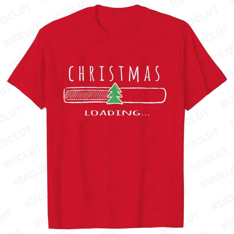 Christmas Loading Graphic TShirt Women Clothing Casual Short Sleeve Tees Happy New Year Tshirt Fashion Merry Christmas Yk Tops