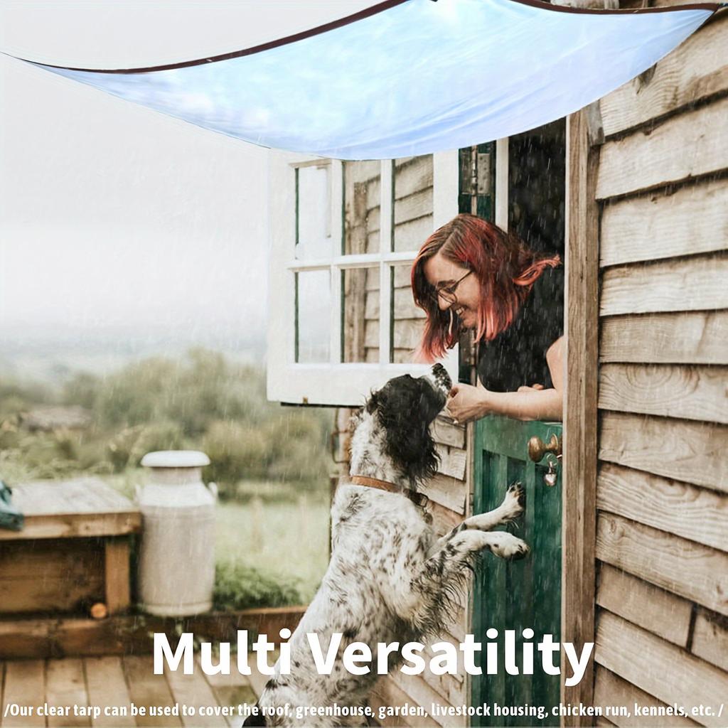 1 шт. прочный прозрачный водонепроницаемый брезент - устойчив к УФ-излучению и царапинам, идеально подходит для теплиц, балконов и защиты на открытом воздухе
