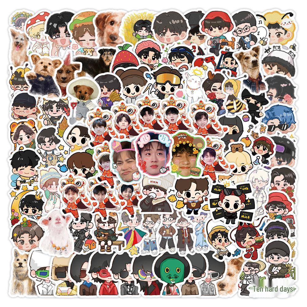 100 Cartoon Love Stickers - Q Version for Decorating Phones, Water Cups, Fridges, and Suitcases