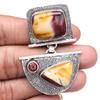 Vintage Designer Wild Horse Jasper Carnelian Garnet Sterling Silver Pendant