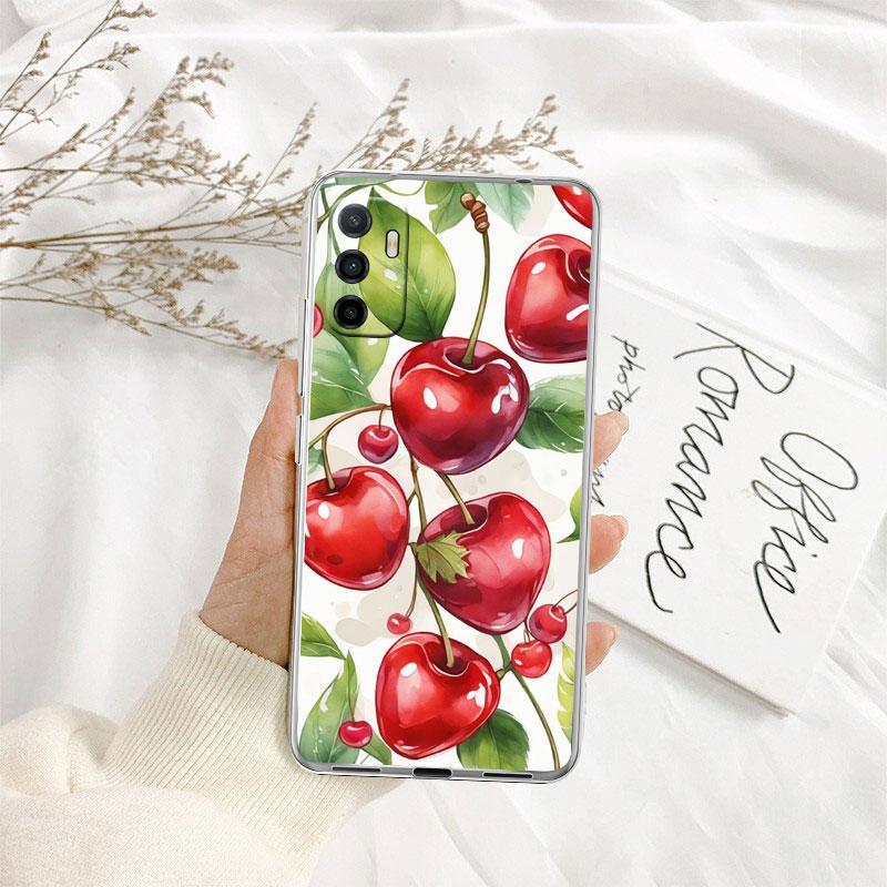 Прозрачный летний чехол для телефона с вишней для Motorola Moto G7 G8 G9 G84 G85 G73 G24 G15 Z2 Play Power Plus