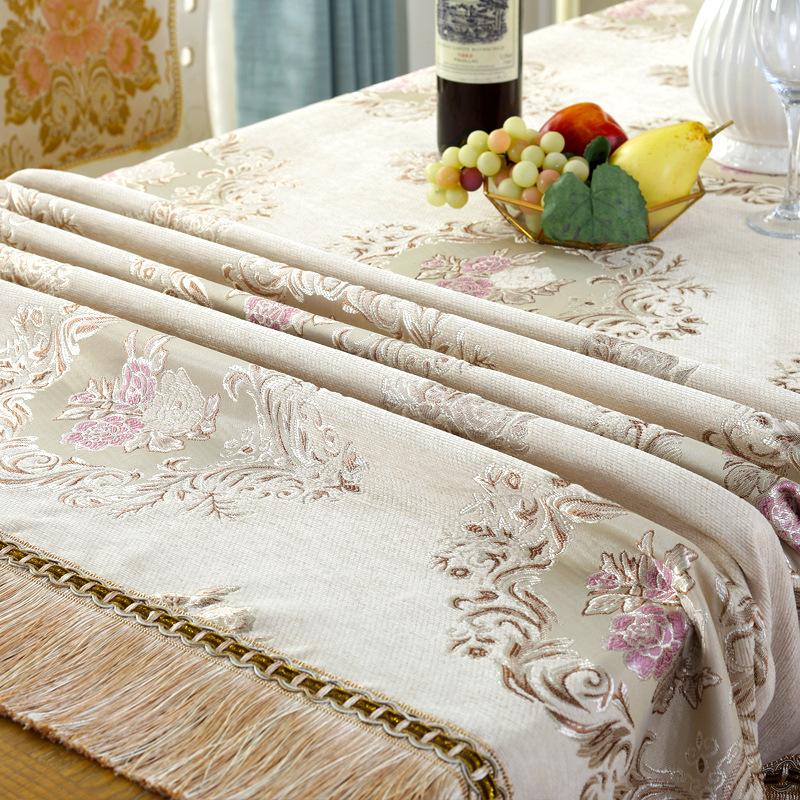 Утепленная европейская роскошная жаккардовая скатерть с кисточкой для свадьбы, дня рождения, круглого стола, скатерть для домашнего декора