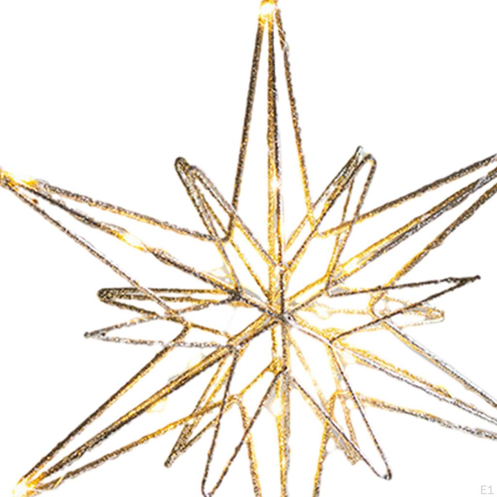 Верхняя часть рождественской елки, верхняя часть звезды, украшения на верхушках деревьев с полой подсветкой и светодиодной подсветкой на Рождество