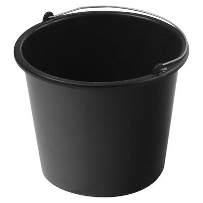 5L Black Construction Bucket with Handle, Strong Bottom, Vorstahl