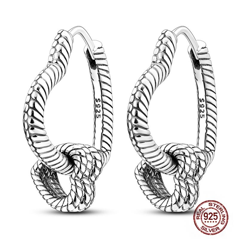 Sparkling Women Hoop Earrings 925 Copper Heart Shape Star Moon Round Blue Zircon Fit Origina Drop Earrings Zircon Holiday Gifts