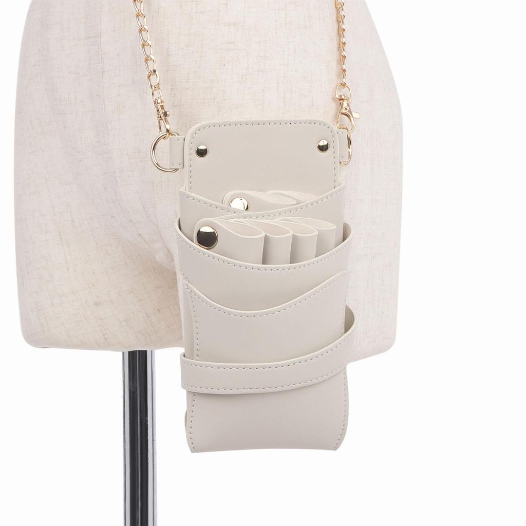 DEEDS Роскошный Стиль Sienna Чехол для Ножниц с Молоком Вмещает Парикмахерский Триммер Цепочка, Латте, 4-6 Ножниц,