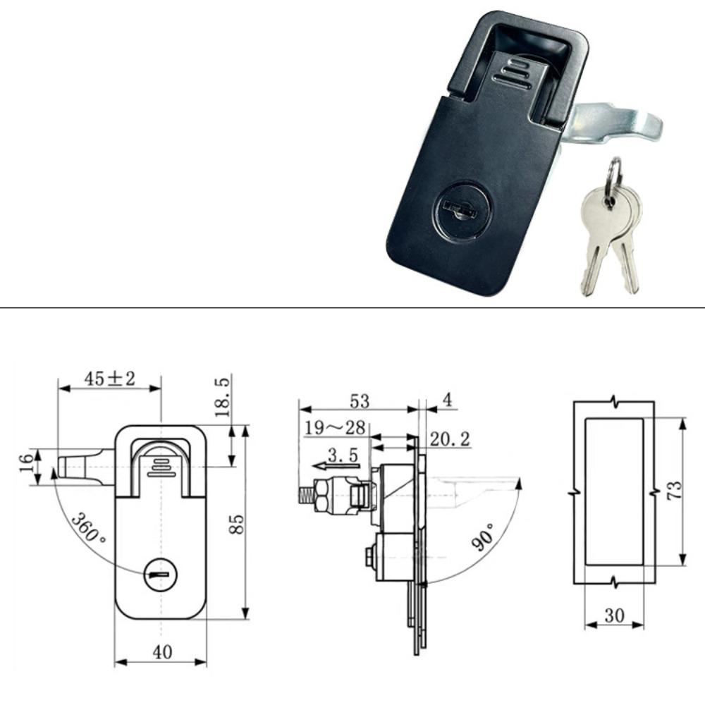Zinc Alloy Toolbox Lock Weather-resistance Cabinet Lock RV Compartment Latch Hardware Lock