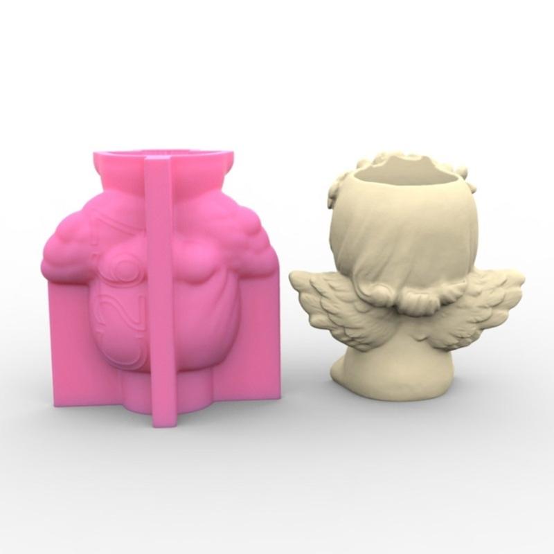 Силиконовая форма для цветочного горшка, бетонная цементная форма для горшка для растений, форма для цветочного горшка, форма для эпоксидной смолы, держатель для кистей для макияжа, форма-органайзер