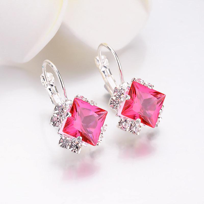 Сережки с большим синим камнем, замок-английский