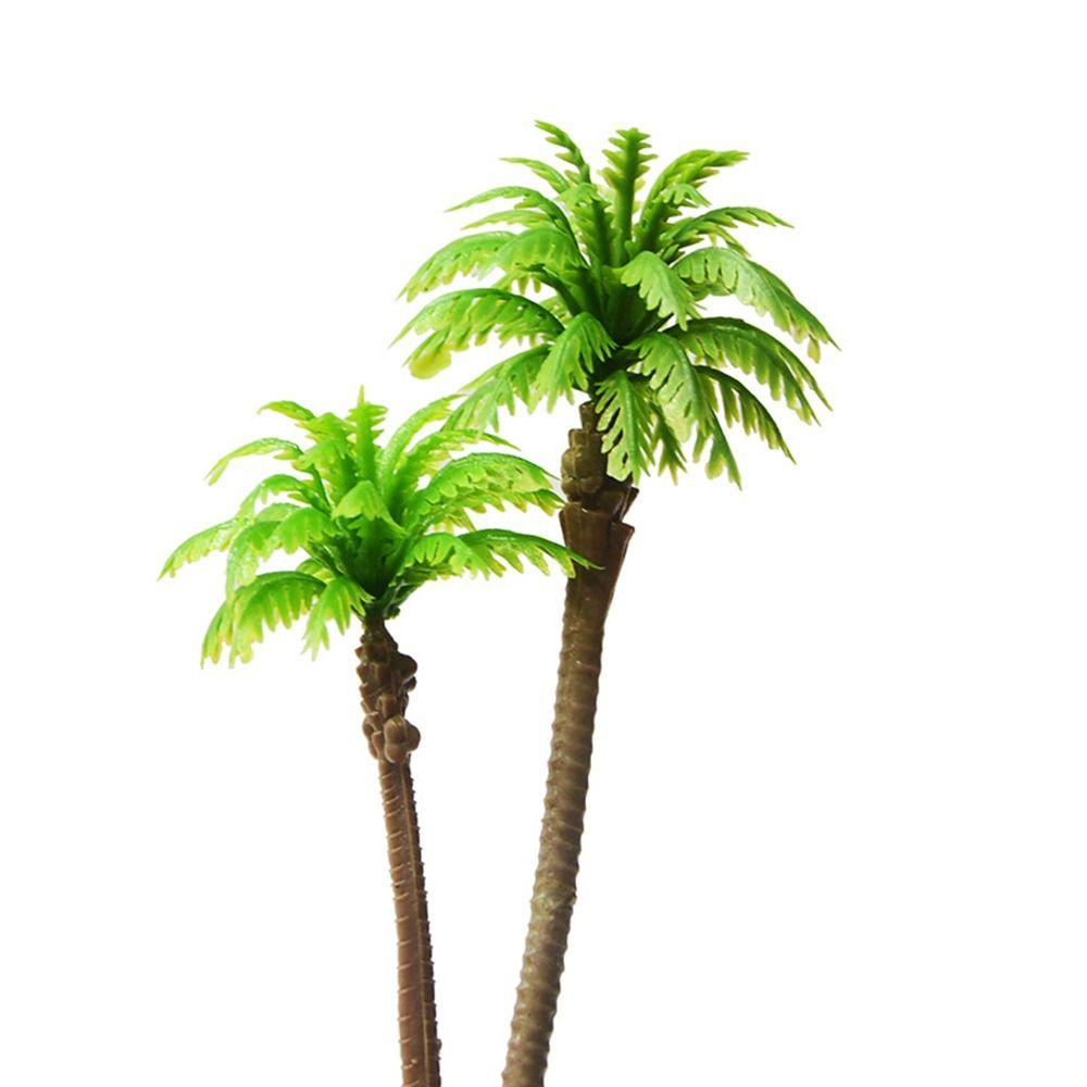 5Pcs Stereoscopic Coconut Palm Tree Miniature Plastic Coconut Micr Landscape  Desktop Decoration