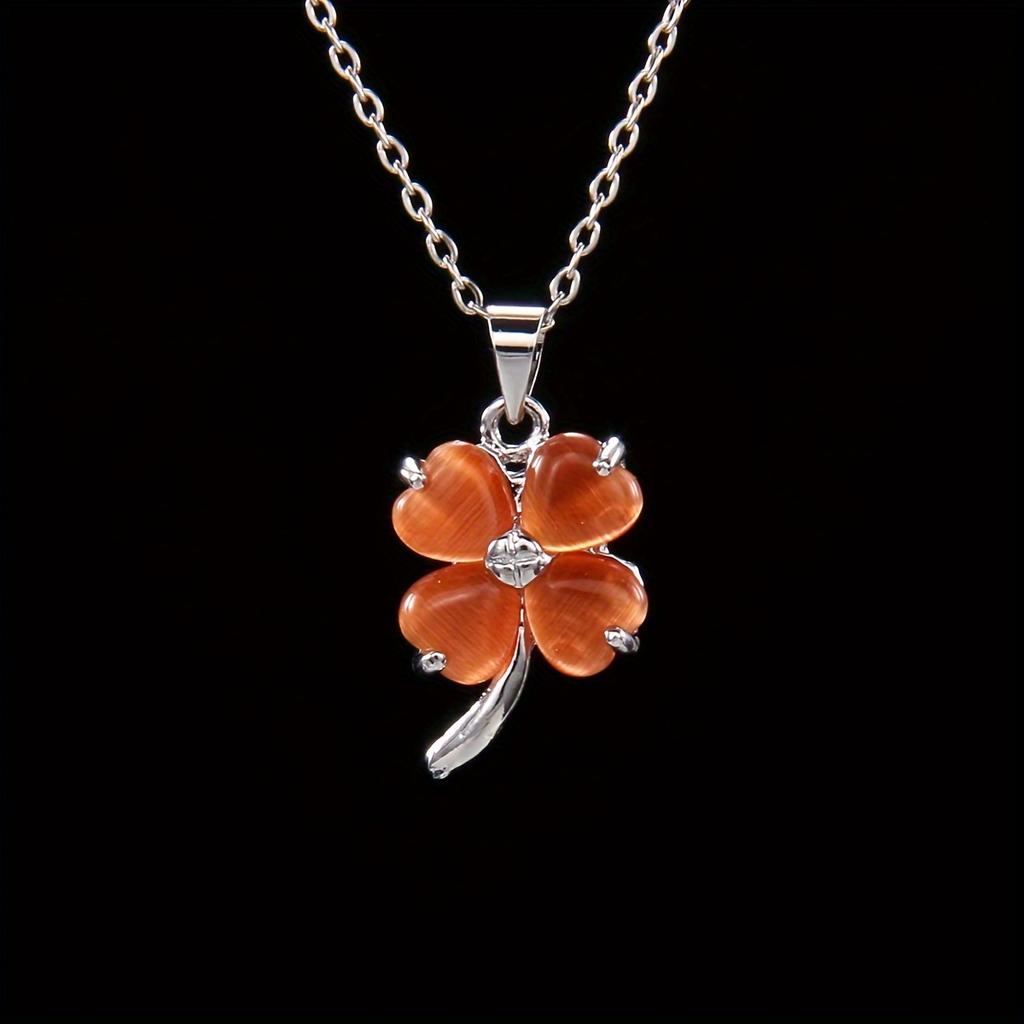 Классическое и модное колье с четырьмя листочками клевера и цепочкой на ключице, лучший подарок для девушки.