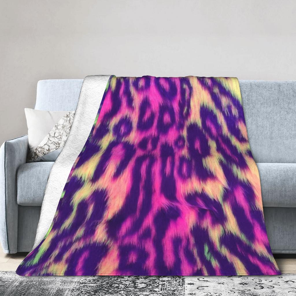 Leopard Texture Flannel Blanket Spring Warm Soft Throw Blanket for Children Couch Chair Aesthetic Bedspread Sofa Bed Cover