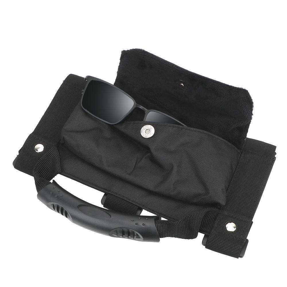 Сумка для хранения автомобильных ручек-поручней, автомобильные аксессуары с держателем для солнцезащитных очков, 1 шт. для Jeep Wrangler CJ TJ JK JL, сумка-подлокотник, черная