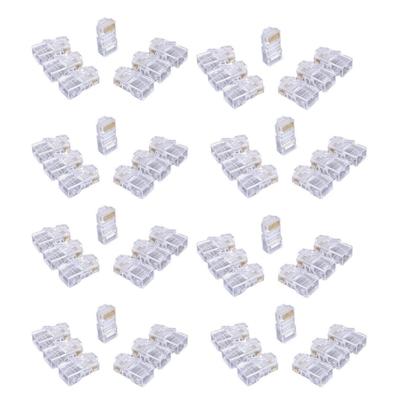 100 шт. Наконечники Cat6 RJ45, 8P8C Cat6 RJ45 Коннекторы Прозрачные Обжимные Коннекторы Ethernet Для Сетевого Кабеля UTP 24-26AWG
