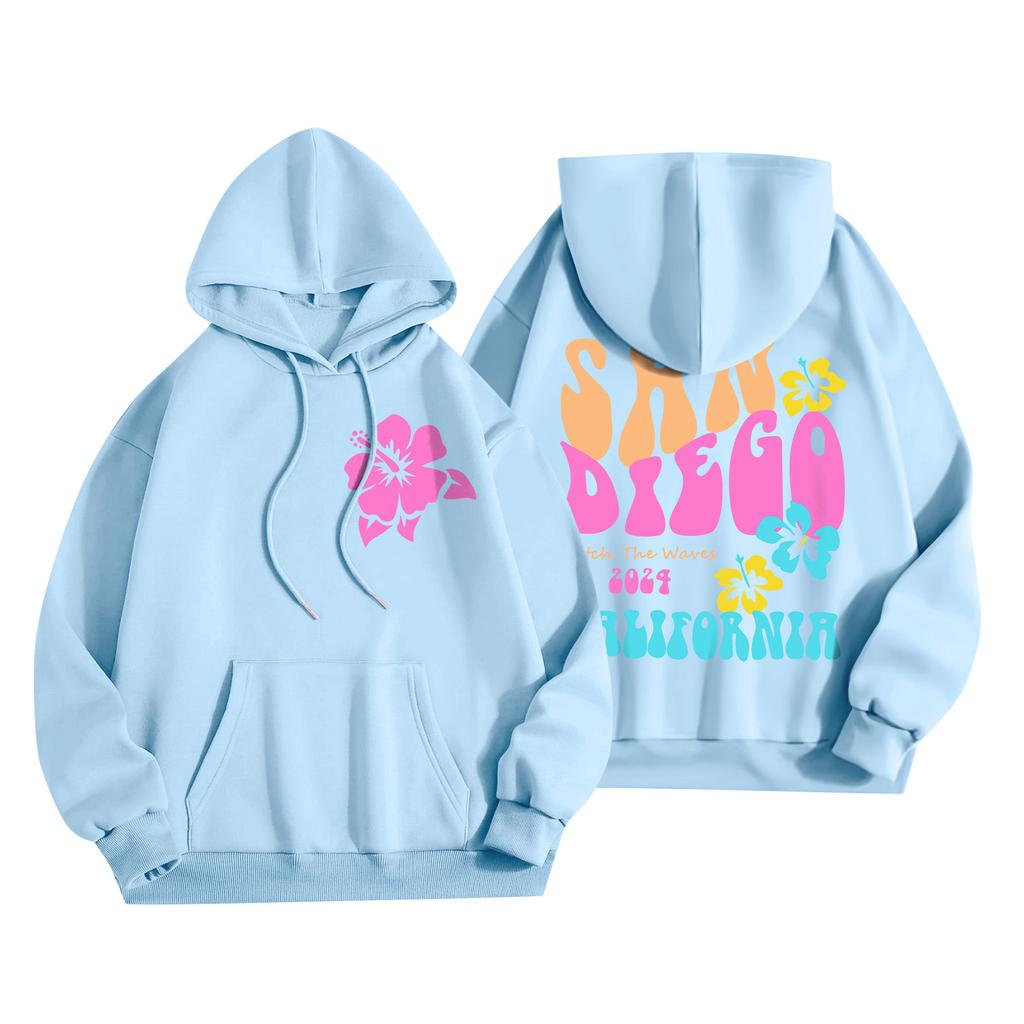 Толстовки для девочек-подростков с длинным рукавом и принтом букв, повседневные графические толстовки с капюшоном, пуловер с завязками, симпатичная толстовка большого размера