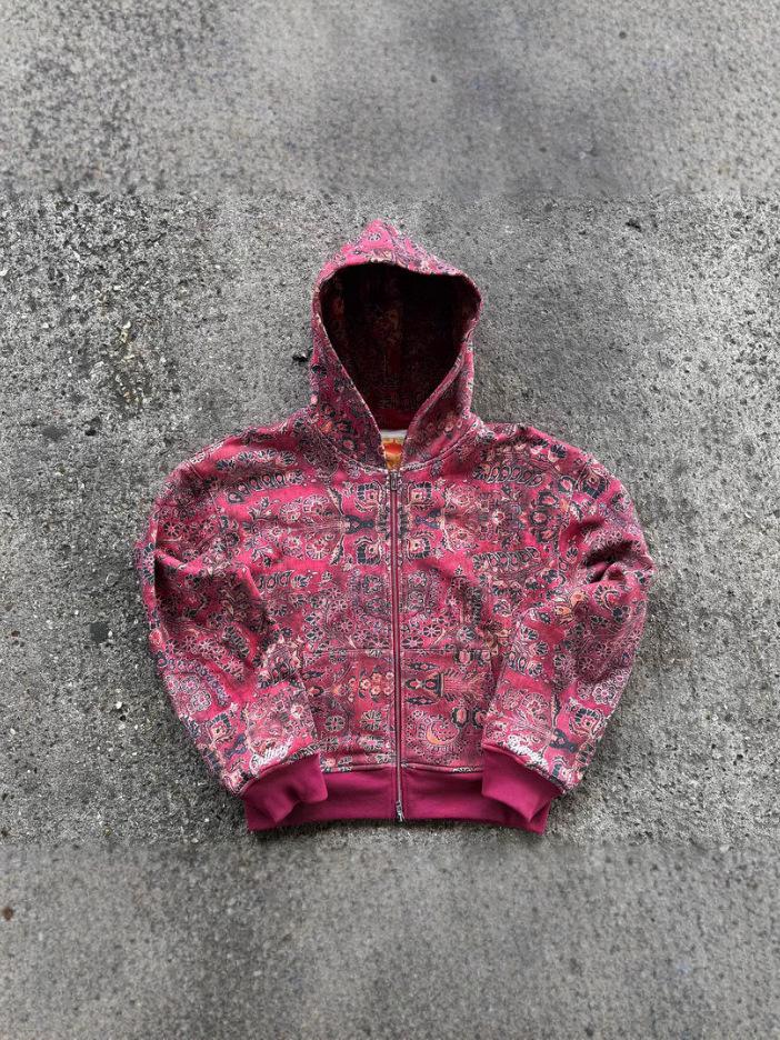 Женский кардиган-куртка с капюшоном на молнии с длинными рукавами, 3D-печать - Мода 2025