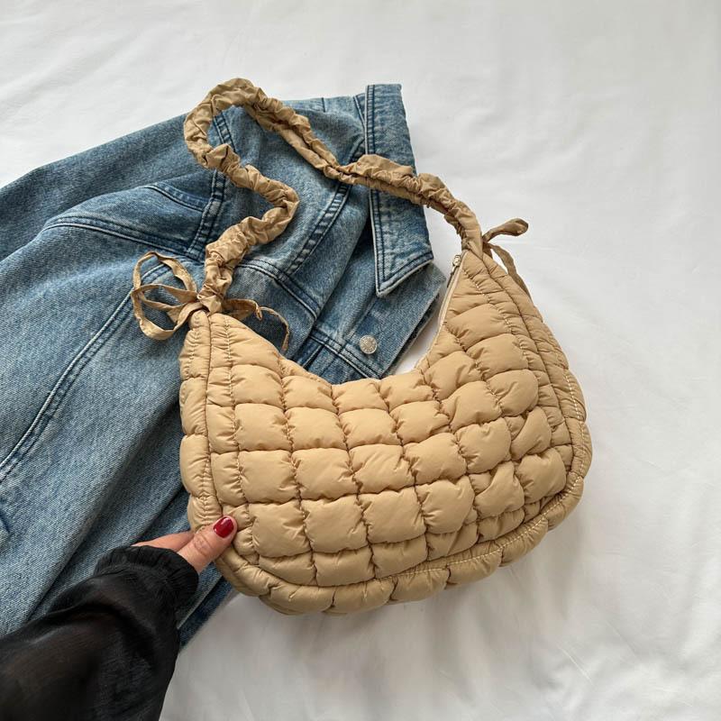 Nylon Bag Handbag Women Tote Bag Top Handle Bag New Personalized Pleated Cloud Bag Fashion Oxford Cloth Shoulder Oblique Dumpling Bubble Bag