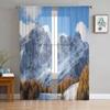 Mountains Snow Landscape On The Northern Italy Chiffon Sheer Curtains for Living Room Bedroom Window Voiles Tulle Curtain