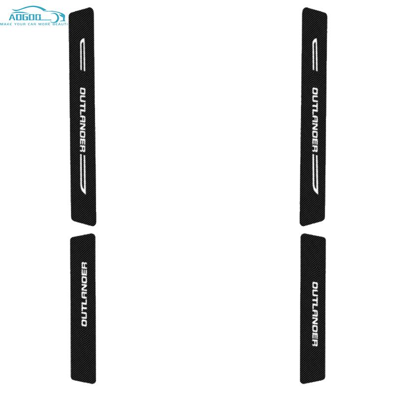 Для Mitsubishi Outlander 2013 2016 2018 автомобильные пороги кожаные наклейки защитная пластина пороговая полоса из углеродного волокна