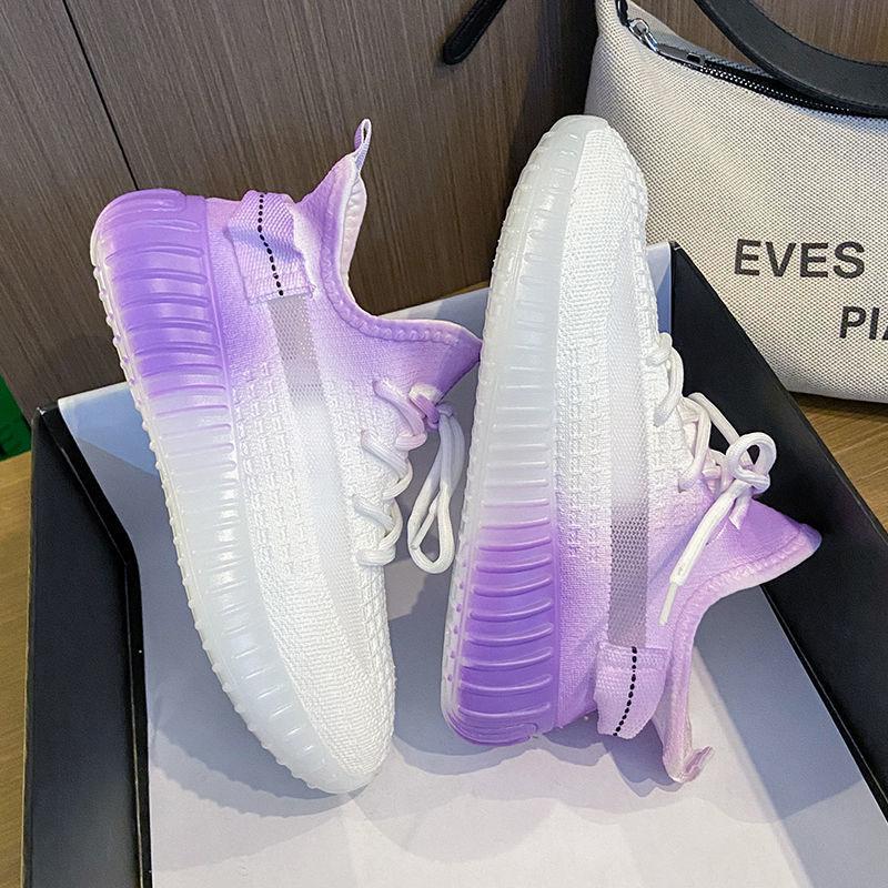 Градиентные цветные туфли женские сотни студенческие летние кроссовки легкие дышащие женские туфли