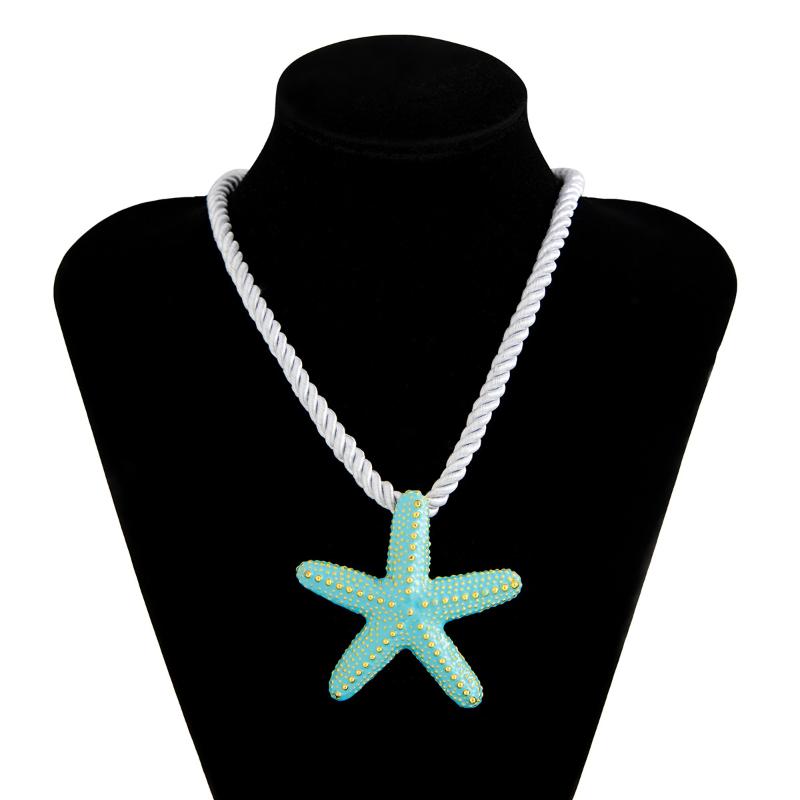 Boho Colorful Metal Big Starfish Pendant Necklace Earrings For Women Summer Y2K Jewelry Gift