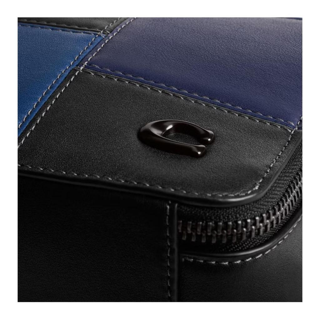 Coach Charter 19 Zipper Closure Detachable Round Bag Smooth Leather Shoulder Crossbody Bag Small Women bags Black Blue CW672-BLC
