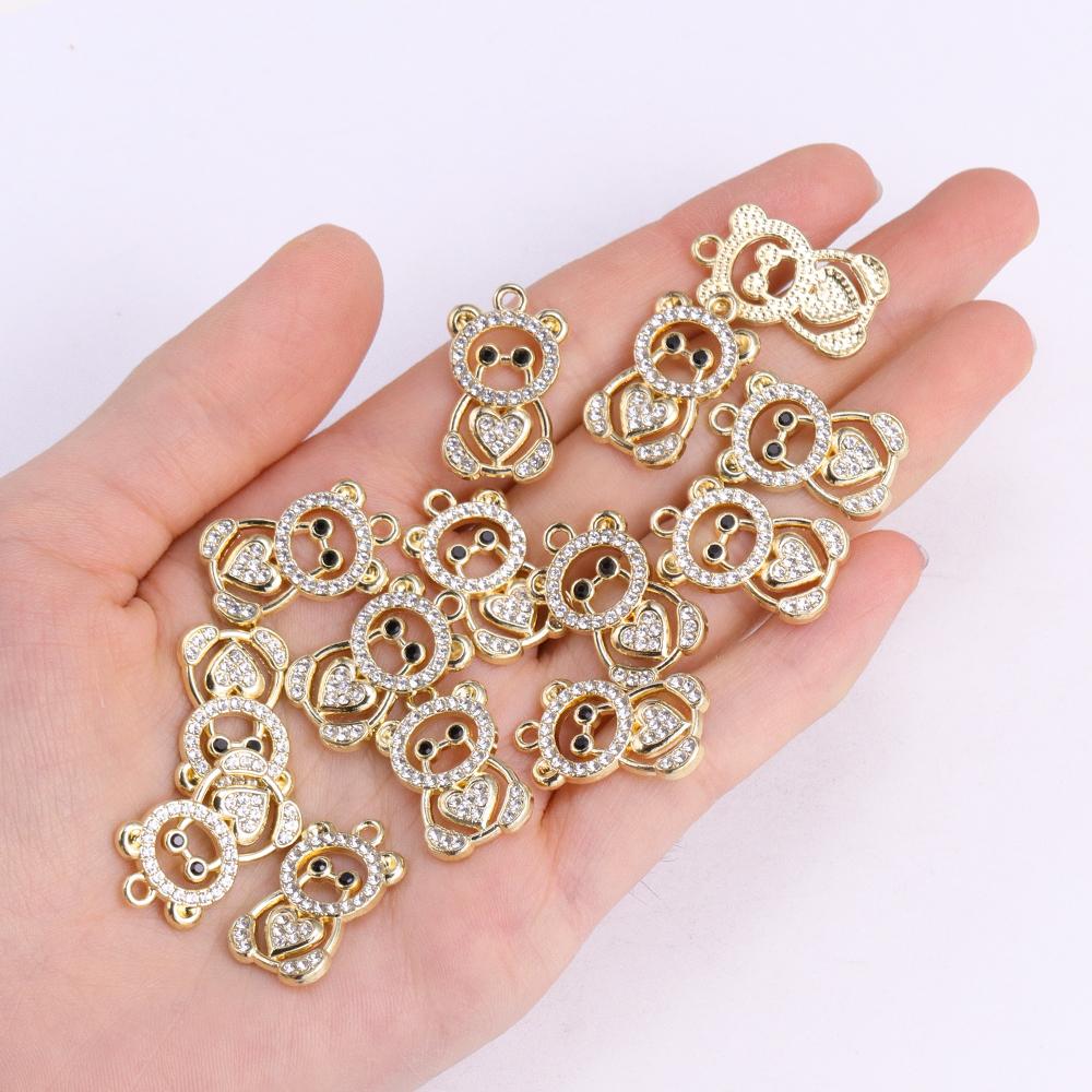 10Pcs Delicate Gold Color Zircon Flower Dragonfly Star Charms Pendants High Quality Diy Necklace Earrings Jewelry Accessories