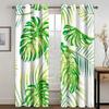 Элегантные тропические шторы с принтом листьев и ушка для домашнего декора, люверсы для оформления окон для спальни, офиса, кухни, окон