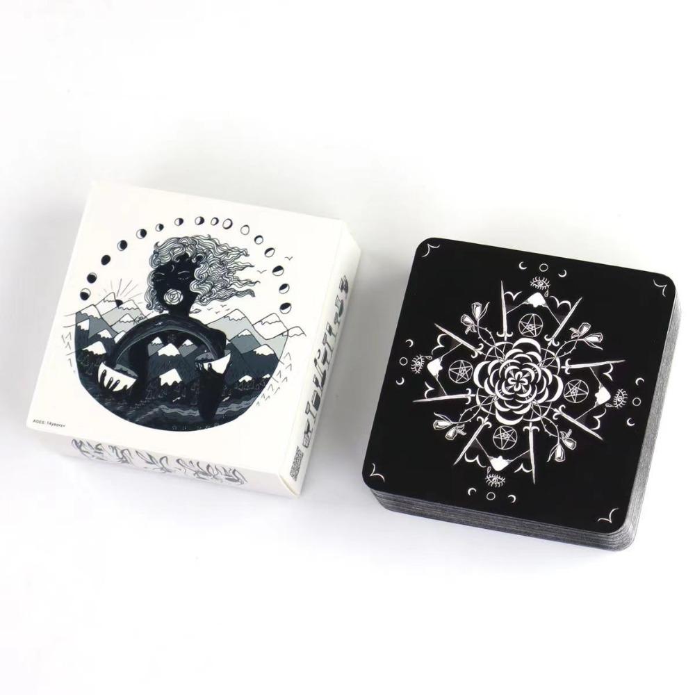 7,5*7,5 см Таро Темных Дней: 78-карточные иллюстрации и колода для гаданий, вдохновленная божественной женской энергией, черно-белая