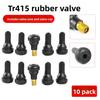 Xiaomi 10PCS Black Rubber Snap On Tire Valve Stem TR412 TR413 TR414 TR415 With Dust Cover For Car Tubeless Tyre Valve Auto Parts