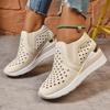 Hollow Out Breathable Wedge Sneakers for Women Lightweight Non Slip Vulcanize Shoes Woman Plus Size Comfort Slip On Casual Shoes