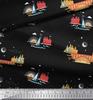 Soimoi Черная японская креп-сатиновая ткань с принтами на морской ткани для мостов и яхт, 42 дюйма, по метрам