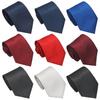 Men's Black & Red Business Casual Silk Twill Tie - 8cm Solid Color