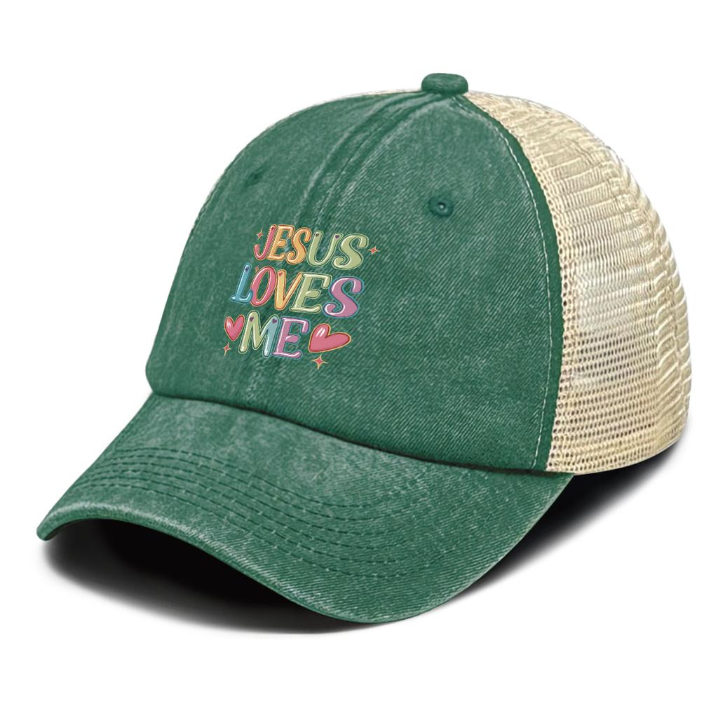 Яркая Бейсболка с принтом JESUS LOVES ME, Регулируемая, Спортивная, С изогнутым козырьком, Легкая Кепка, Для подарков, Активного отдыха, Туризма