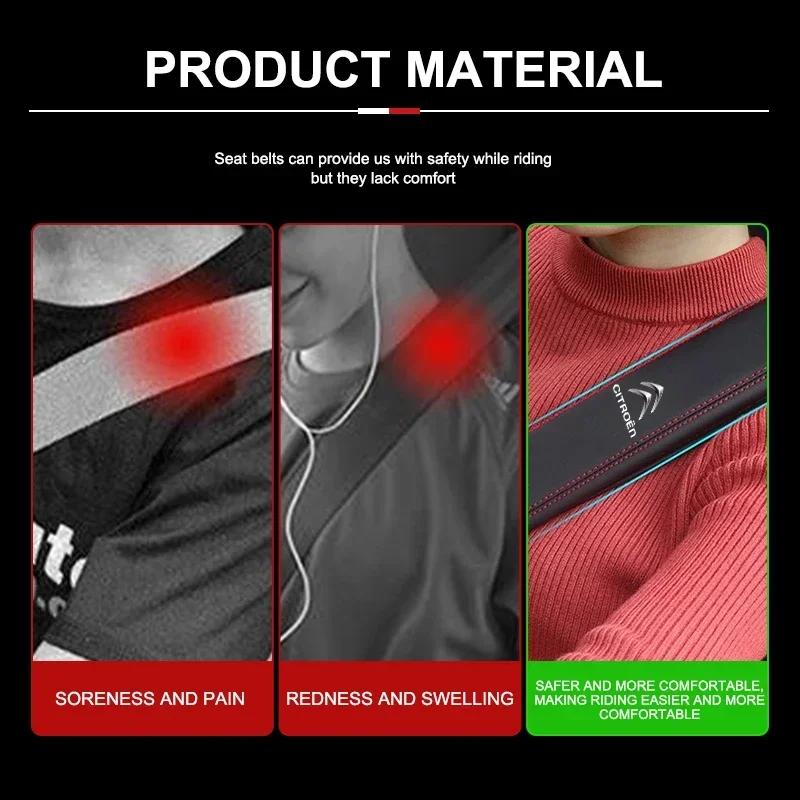 Car Seat Belt Leather Safety Belt Shoulder Cover Protect Pad For Citroen C4 C3 C5 C1 C2 C6 VTS C4L DS3 DS4 DS5 Grand Berlingo YV4