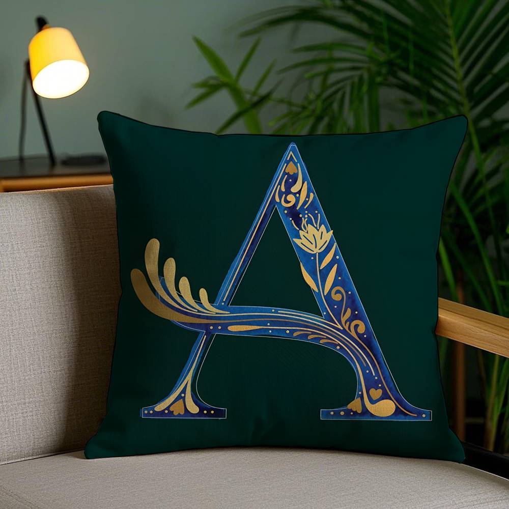 Simple Letter Design AU Pillow Case Anti-dustmite Pillowcase Invisible Zipper Silky Short Plush Sofa Cushion Cover