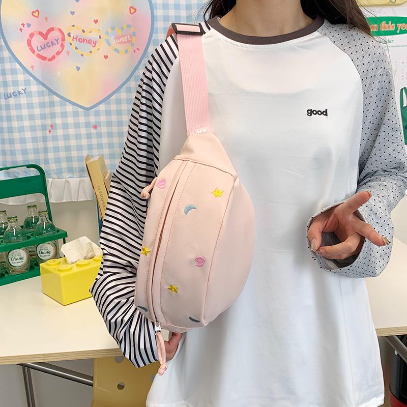 Нагрудная сумка женская вышитая поясная сумка легкая сумка через плечо спортивная студенческая сумка через плечо