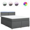 Maison Exclusive - Sommier à lattes de lit avec matelas Gris foncé 160x200cm Tissu