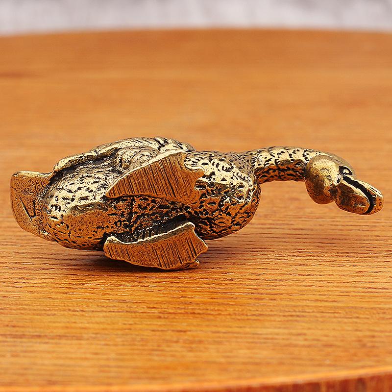 Латунные Ретро Изысканные Фигурки Уток Уникальные Изделия из Цельной Меди Животные Домашние Украшения для Свадебной Вечеринки Юбилейного Дня