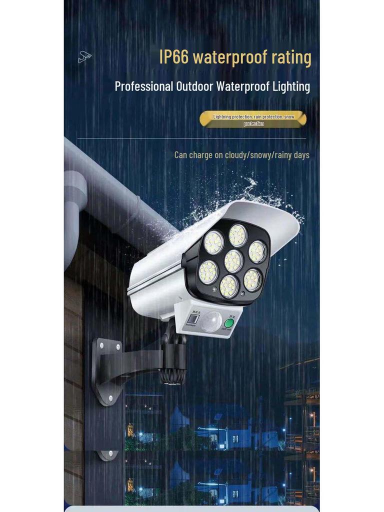 Solar-Powered Garden Light with Camera Simulation, Motion Sensor, Dusk-to-Dawn, Anti-Theft, and Street Lighting