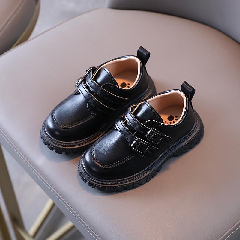 Spring and Autumn Kids Leather Shoes Casual School Boys Girls Single Shoe Toddler Black Brown Round Toe Casual Shoes for Kids