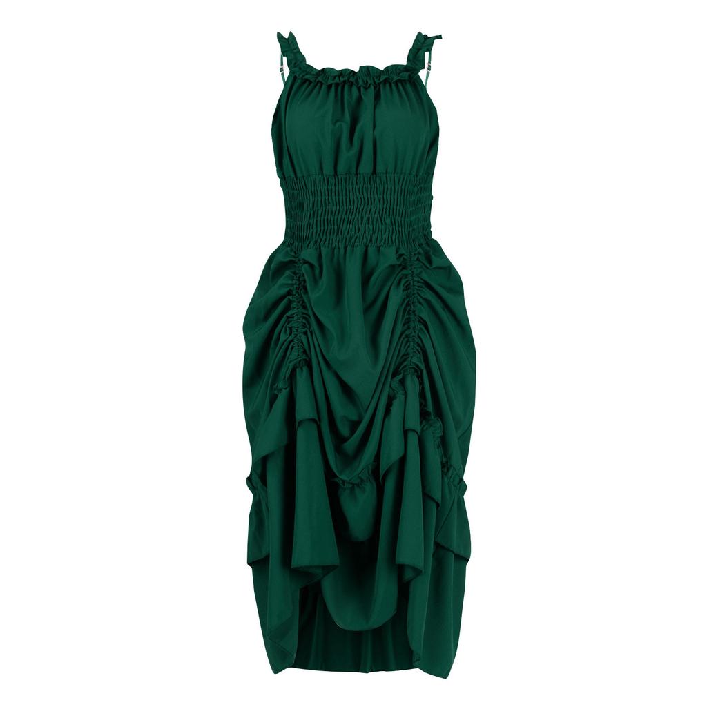 Женская мода, однотонное платье для выступлений, готические винтажные платья без рукавов