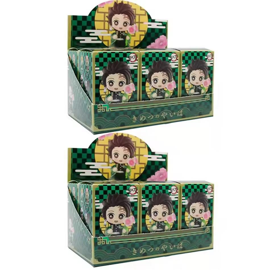 НОВЫЕ фигурки Q Posket Клинок, рассекающий демонов Мини-фигурки Наборы по 5 шт. 10 шт. 12 шт. 15 шт. Kimetsu No Yaiba Маленькие ПВХ куклы Коробка для рабочего стола