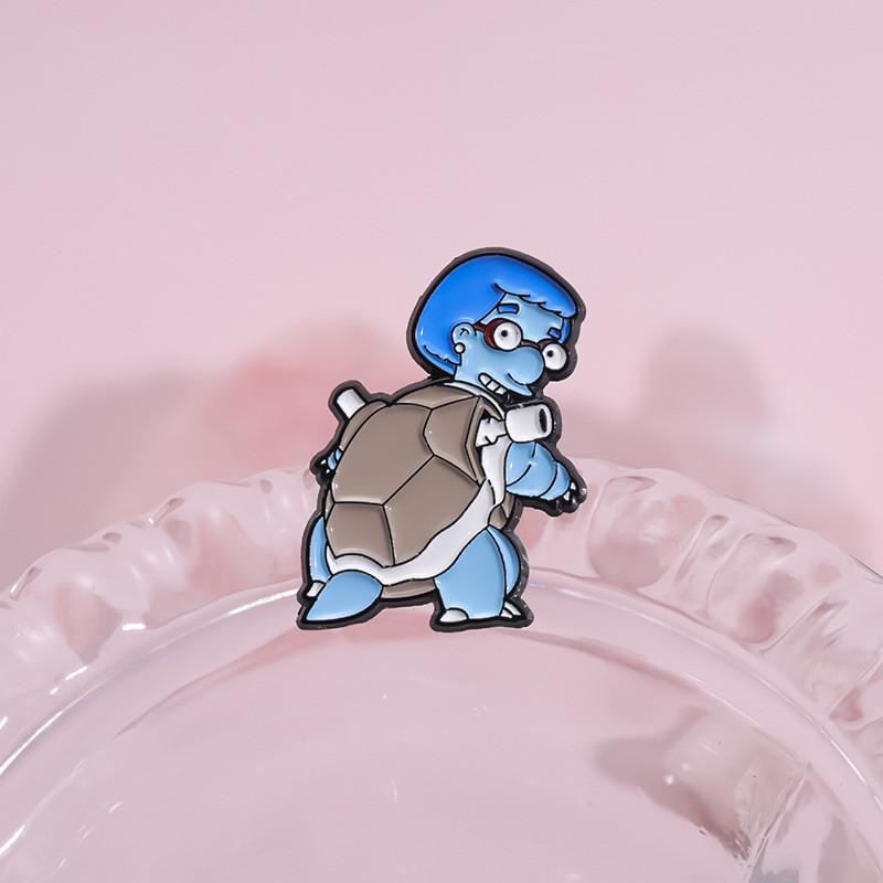 Уникальный значок-брошь в стиле мультфильма, серия аниме-питомцев, с причудливым дизайном черепахи