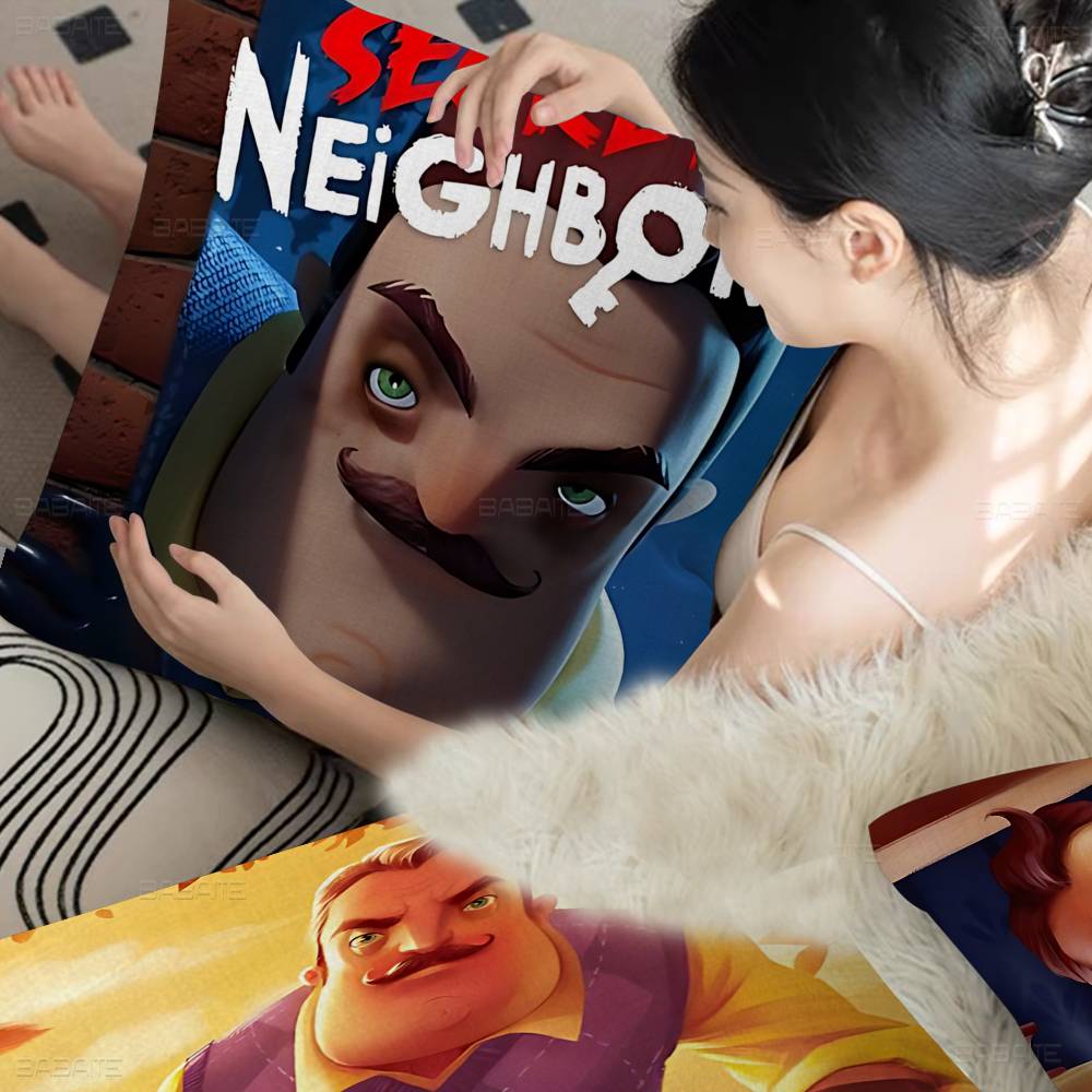 Popular Horror Game H-Hello N-Neighbor 2 Pillow Cover Sofa Cushion Cover Home Room Decoration Children Gift