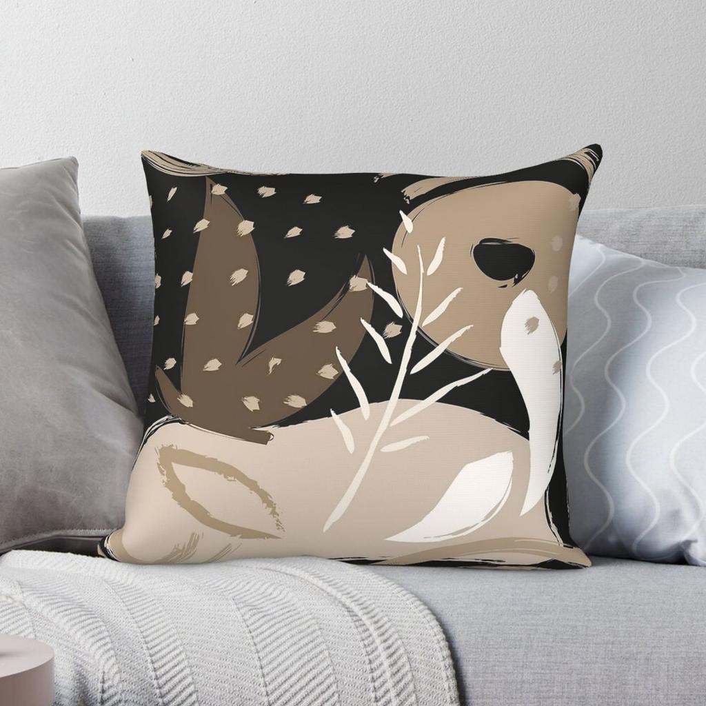 Sepia Earth Tones Modern Abstract Square Pillowcase Polyester Linen Velvet Creative Zip Decor Bed Cushion Cover